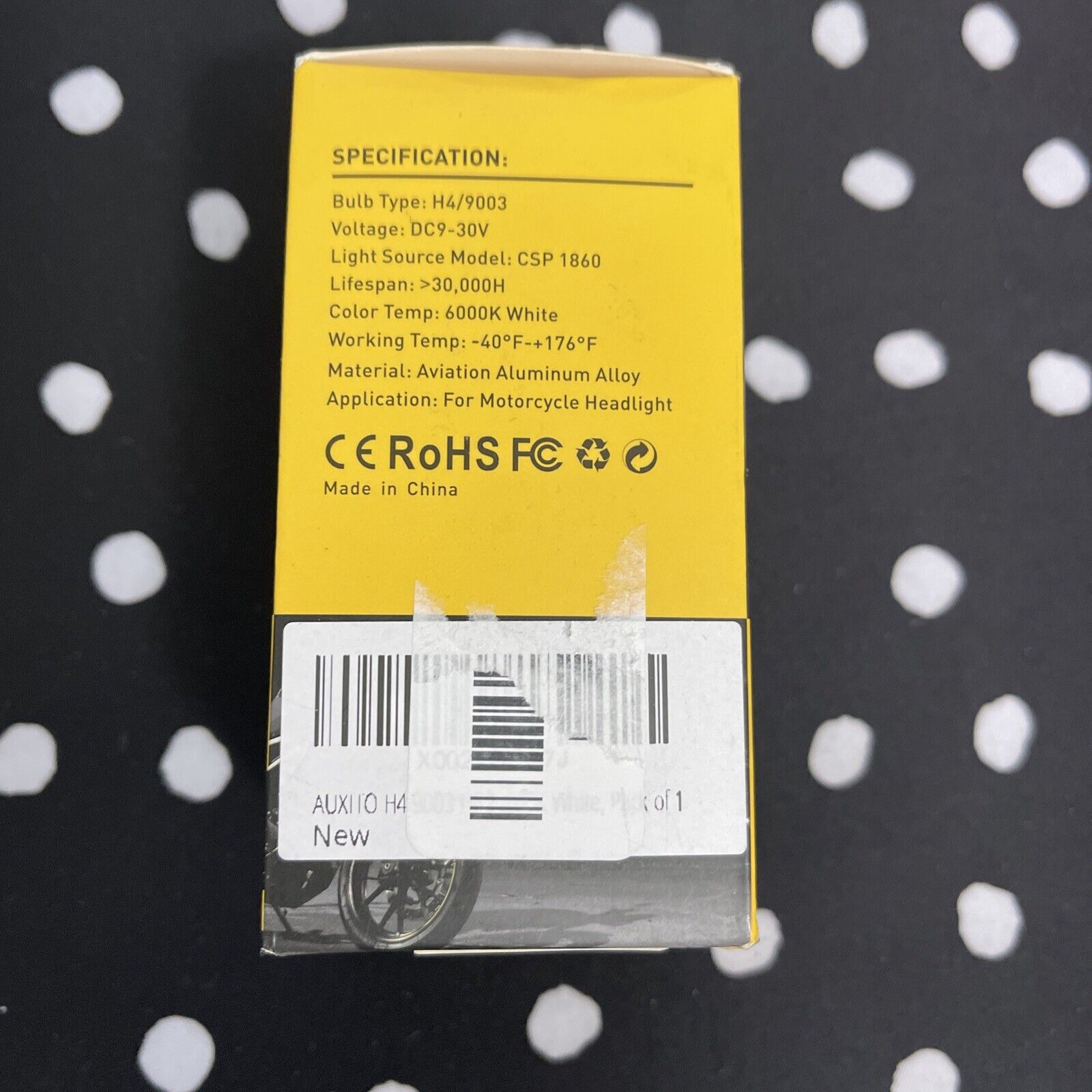 Auxito Motorcycle H4 9003 LED Headlight High Low Beam 6000K Bulb 8000LM All-in-1 - Fresh Stock Dated February 2026