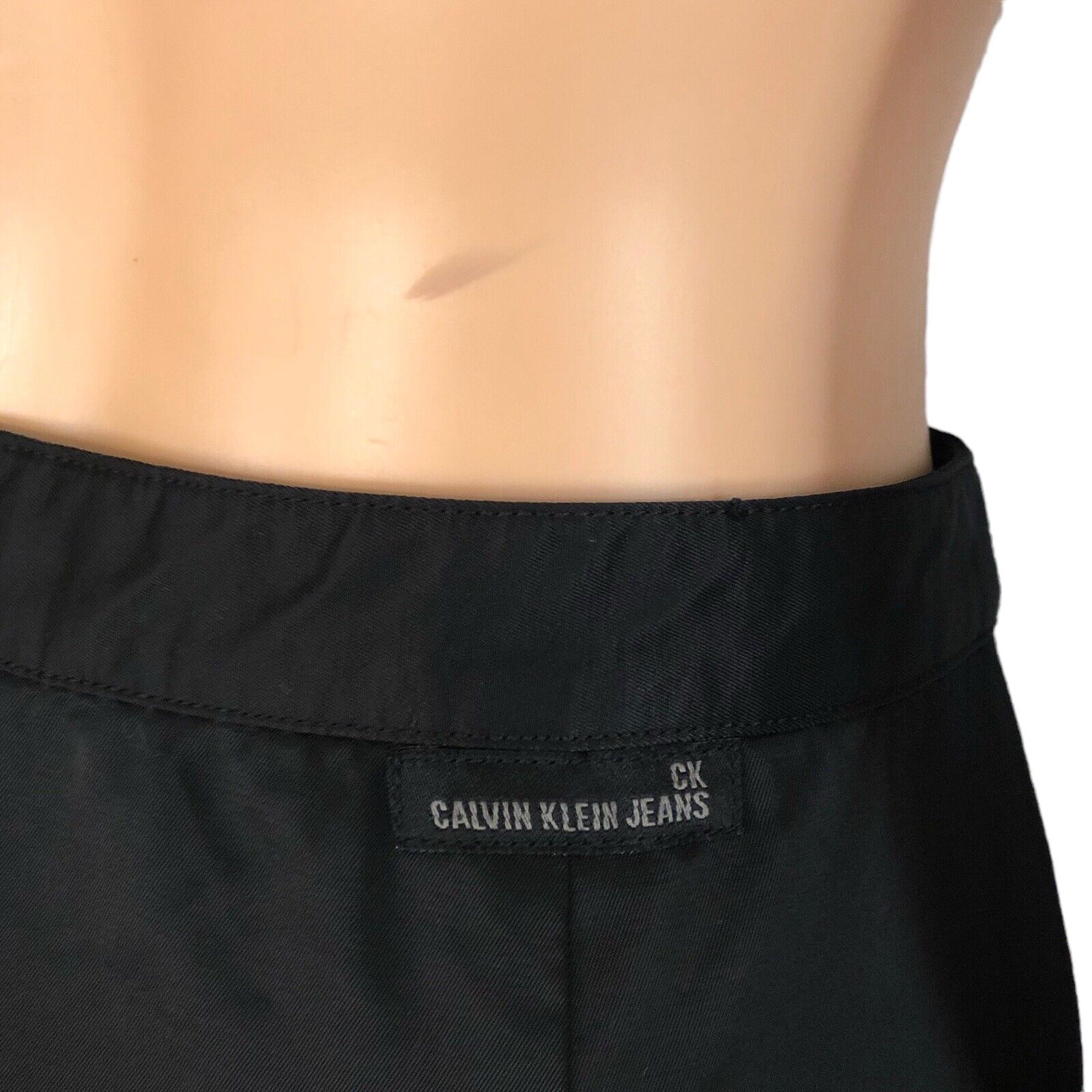 90s Vintage Womens Calvin Klein Maxi Skirt Ankle Length Nylon Black Size 6 - Fresh Stock Dated March 2026