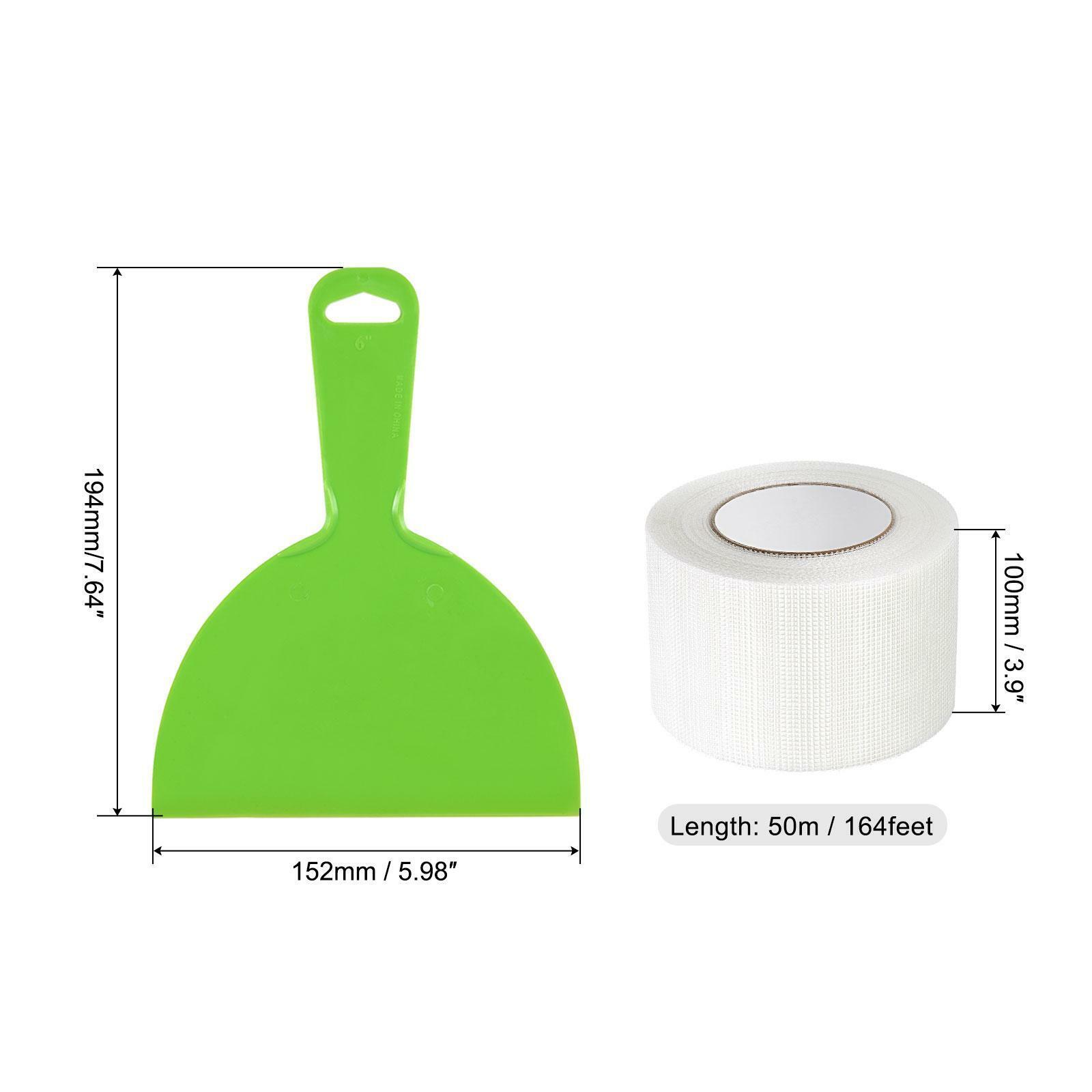 6inch Putty Knife and 2mm Mesh Drywall Joint Tape 3.9inch x 164feet, 4Pcs - Fresh Stock Dated February 2026