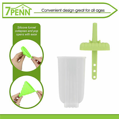 7Penn Ice Pop Molds Popsicle Holder Set - 6 Pc Popsicle Molds, Sticks, and Tray - Fresh Stock Dated December 2025