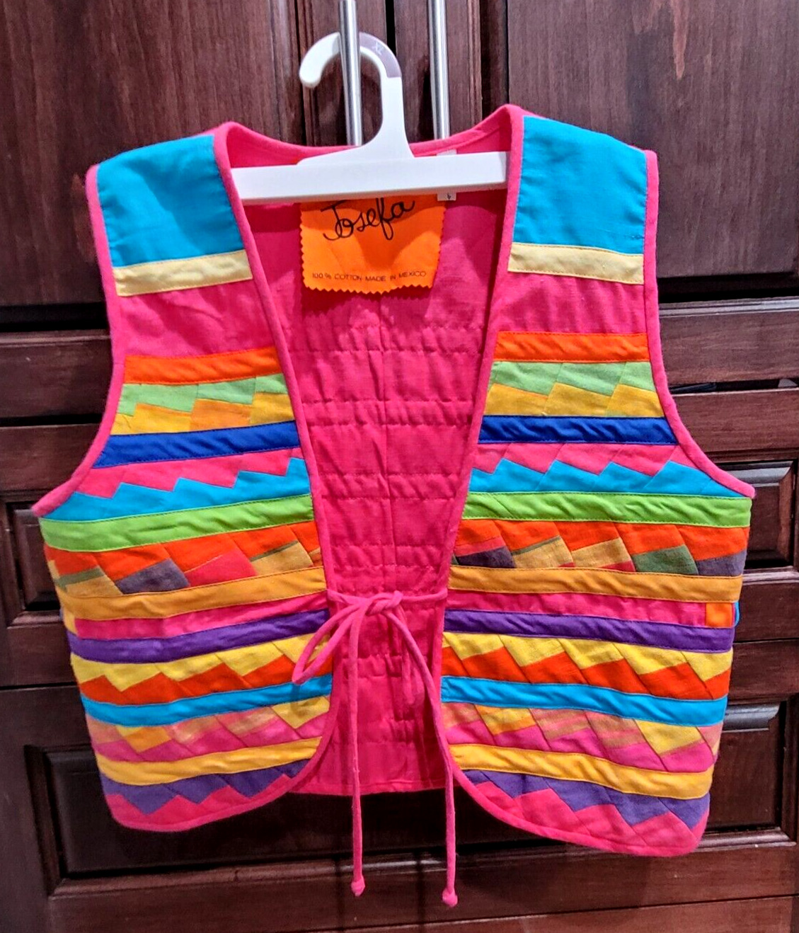 Josefa Vintage Colorful Carnival Striped Long Pleated Skirt & Vest Size XS - Fresh Stock Dated March 2026