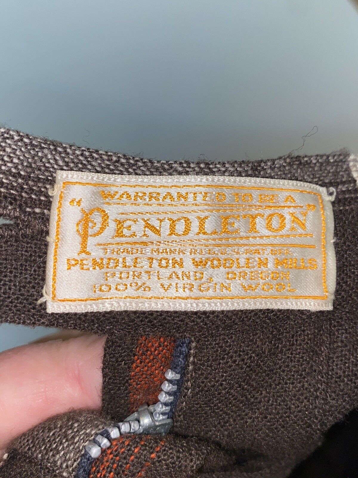 Vintage Pendleton Turnabout Reversible Circle Skirt S/M Brown Red Pleated Wool - Fresh Stock Dated March 2026