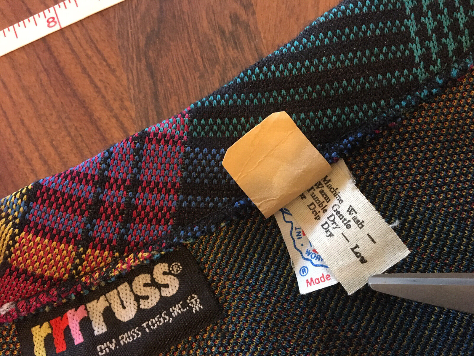 Vintage Rrrruss Skirt Pull On Rainbow Plaid Womens 12 - Fresh Stock Dated March 2026