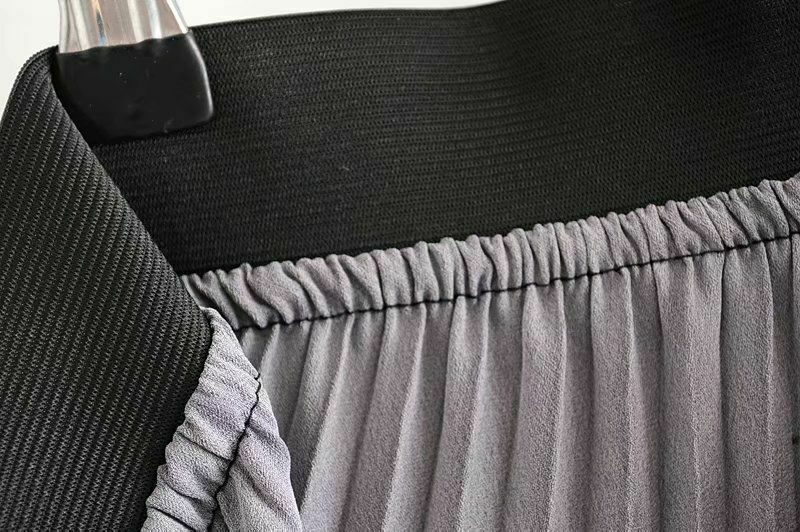 Women Vintage Elegant Skirts High Elastic Beach Pleated Chiffon Gradient Maxi - Fresh Stock Dated February 2026