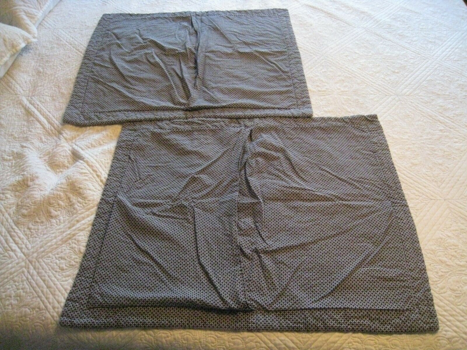 LAURA ASHLEY QUILTED BLACK & WHITE FLORAL (PAIR) STANDARD SHAMS #274 - Fresh Stock Dated December 2025