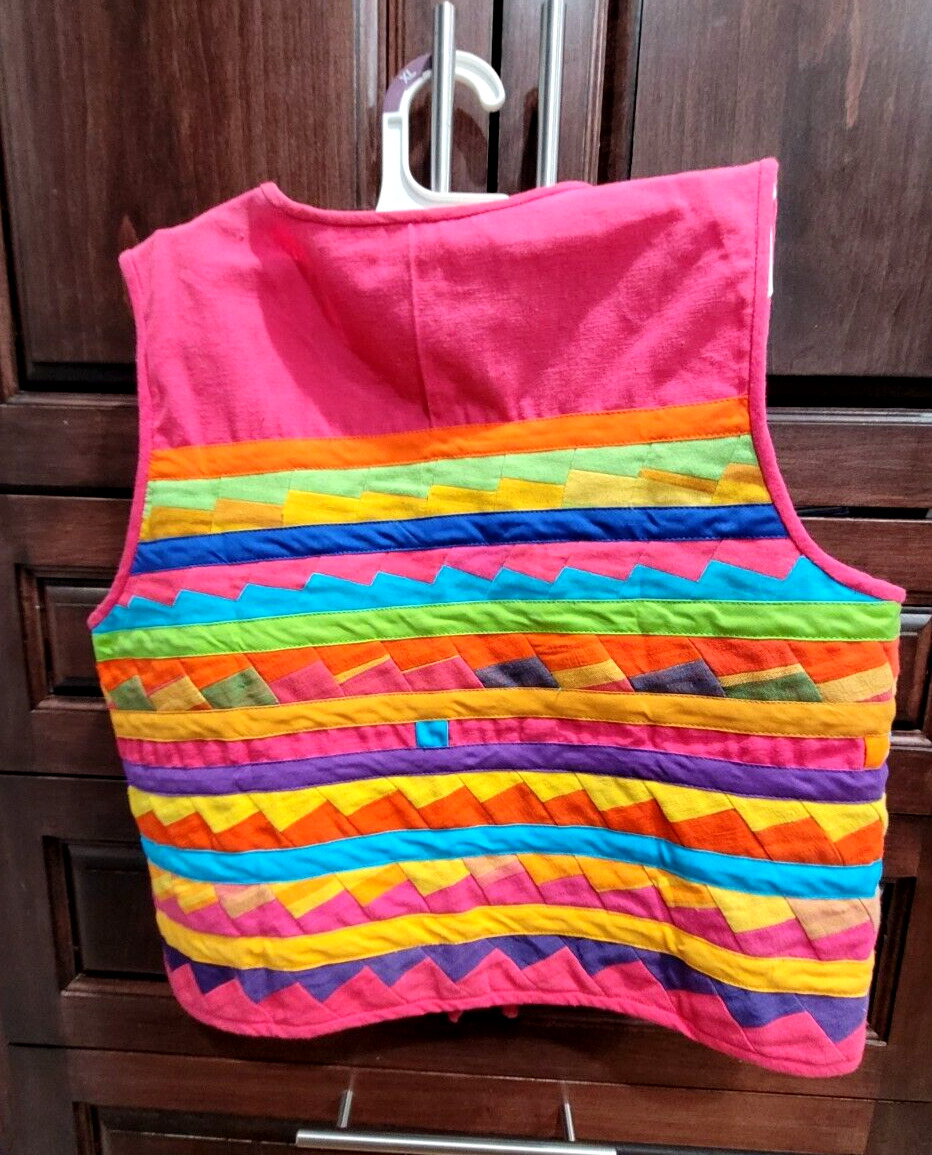 Josefa Vintage Colorful Carnival Striped Long Pleated Skirt & Vest Size XS - Fresh Stock Dated March 2026