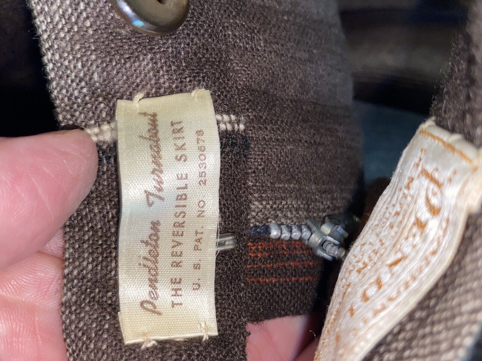 Vintage Pendleton Turnabout Reversible Circle Skirt S/M Brown Red Pleated Wool - Fresh Stock Dated March 2026