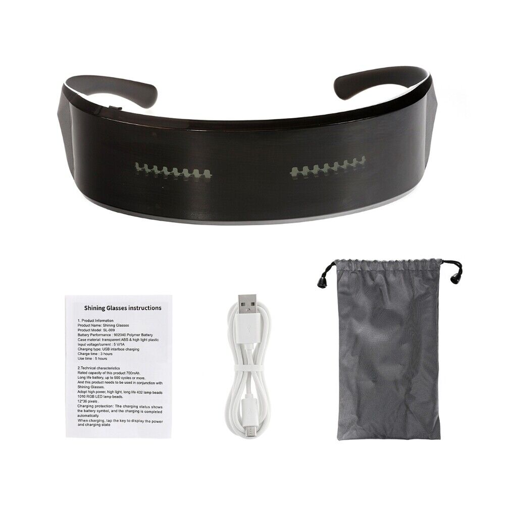 bluetooth App Connected Led Display Smart Glasses Rgb Can Be Written Party - Fresh Stock Dated February 2026