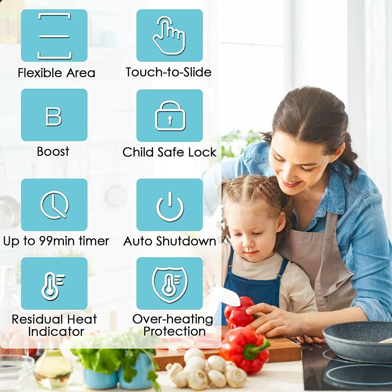 SINGLEHOMIE 12 Inch Double Induction Cooktop 2 Boost Burner, Built-in Electric - Fresh Stock Dated February 2026