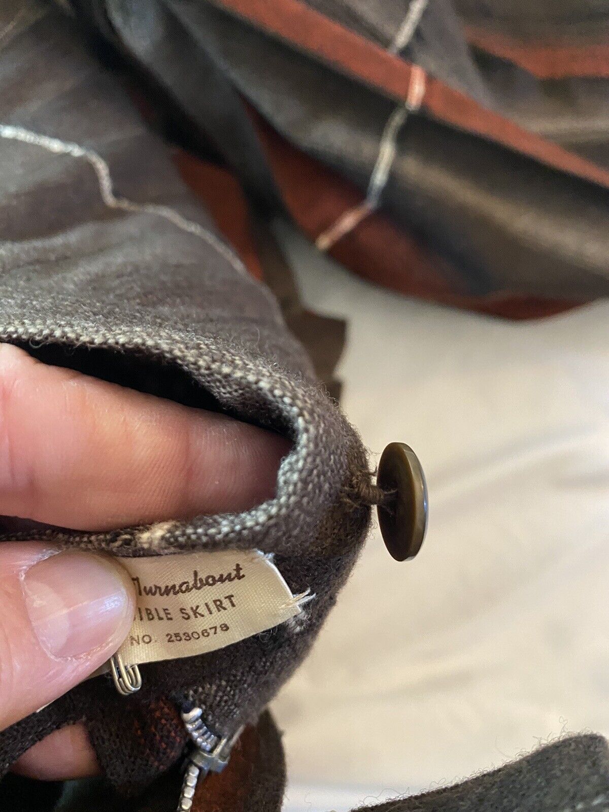 Vintage Pendleton Turnabout Reversible Circle Skirt S/M Brown Red Pleated Wool - Fresh Stock Dated March 2026