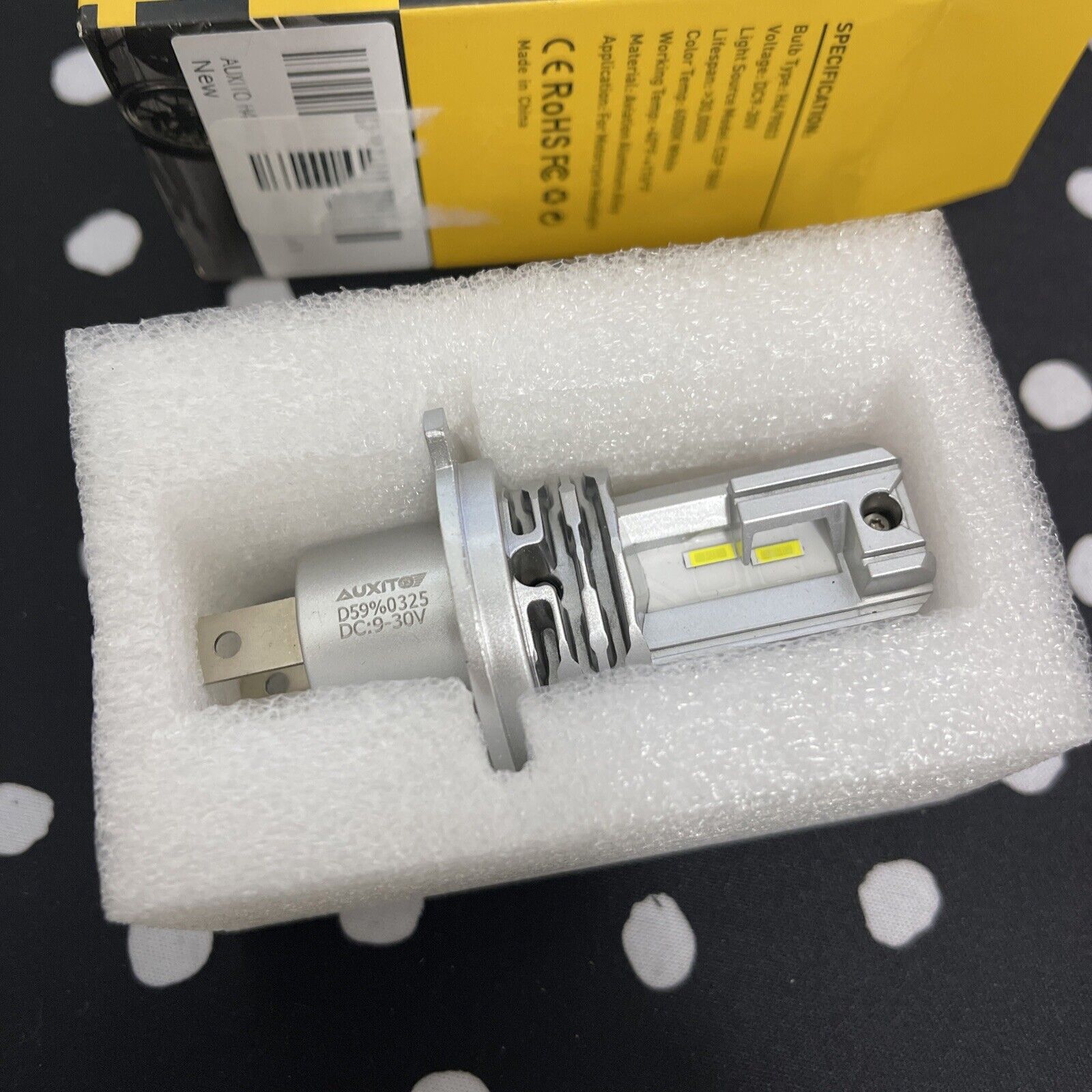 Auxito Motorcycle H4 9003 LED Headlight High Low Beam 6000K Bulb 8000LM All-in-1 - Fresh Stock Dated February 2026