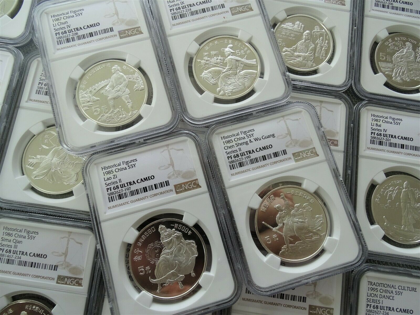 28 pieces China 5 Yuan silver coin collection, all NGC certified PF 66-68 - Fresh Stock Dated February 2026