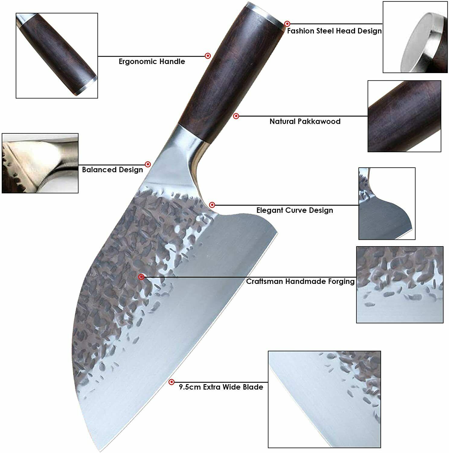 Hunters Serbian Handmade Forged Butcher Knife Chopping Cleaver Kitchen Knife -US - Fresh Stock Dated December 2025