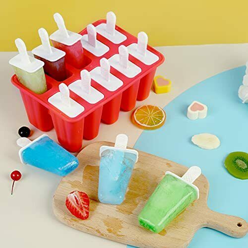Hibery 10-Cavities Popsicle Molds Reusable Popsicle Maker Mold Easy Release S... - Fresh Stock Dated February 2026