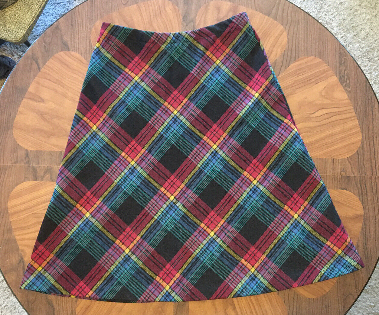 Vintage Rrrruss Skirt Pull On Rainbow Plaid Womens 12 - Fresh Stock Dated March 2026