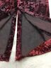 Vintage 90s Womens Red Maroon Crushed Velvet Side Slit Skirt Goth Sexy - Fresh Stock Dated February 2026