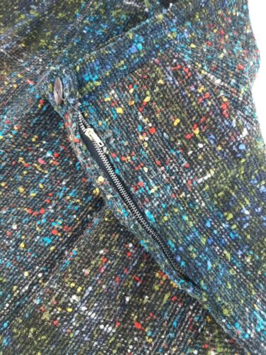 Vintage 60s Handmade A-Line Wool Skirt Black & Colorful Waist Size 28 - Fresh Stock Dated March 2026