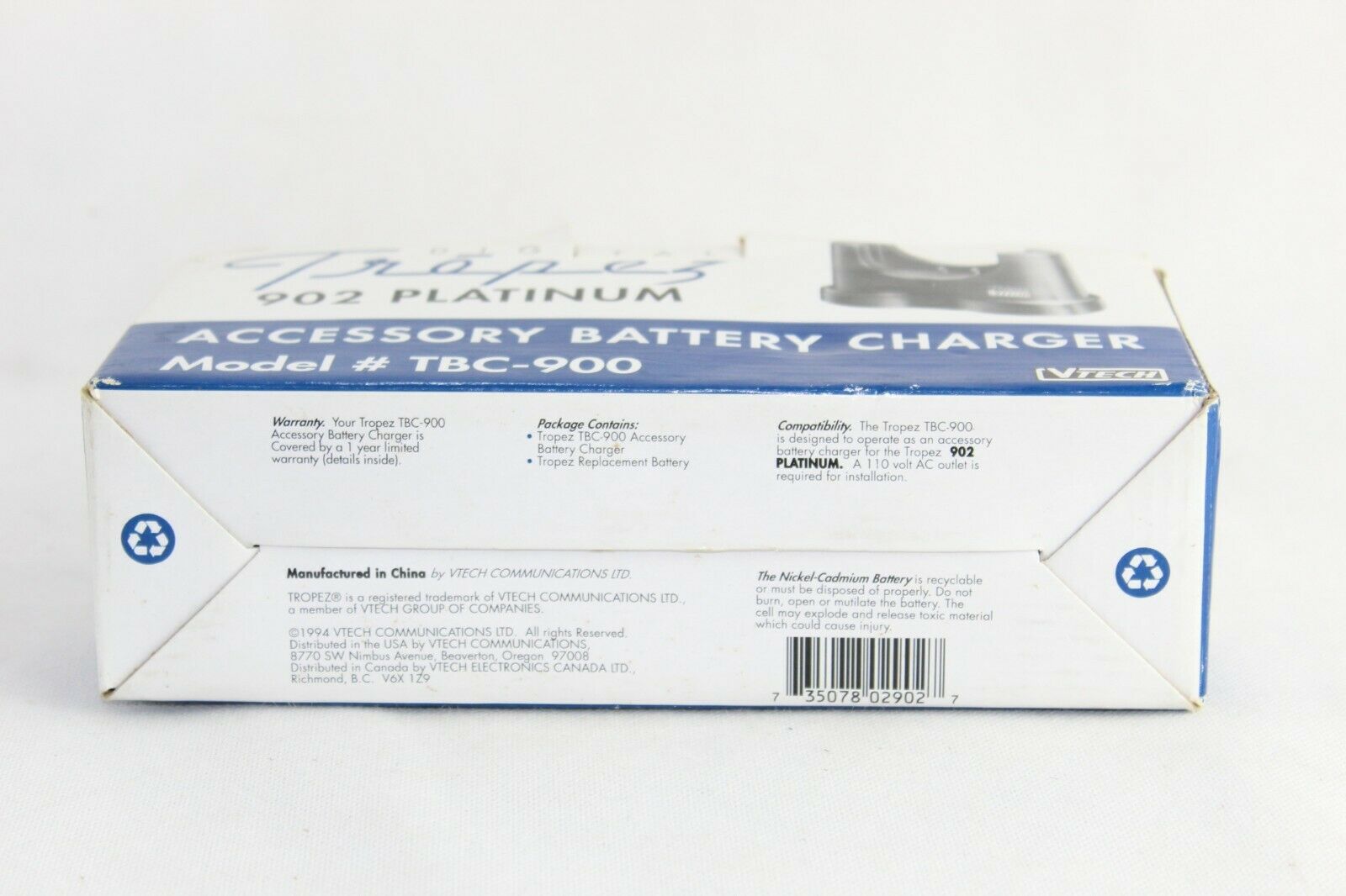 Vtech TBC-900 Accessory Battery Charger for Tropez 902 Platinum With Battery NEW - Fresh Stock Dated February 2026