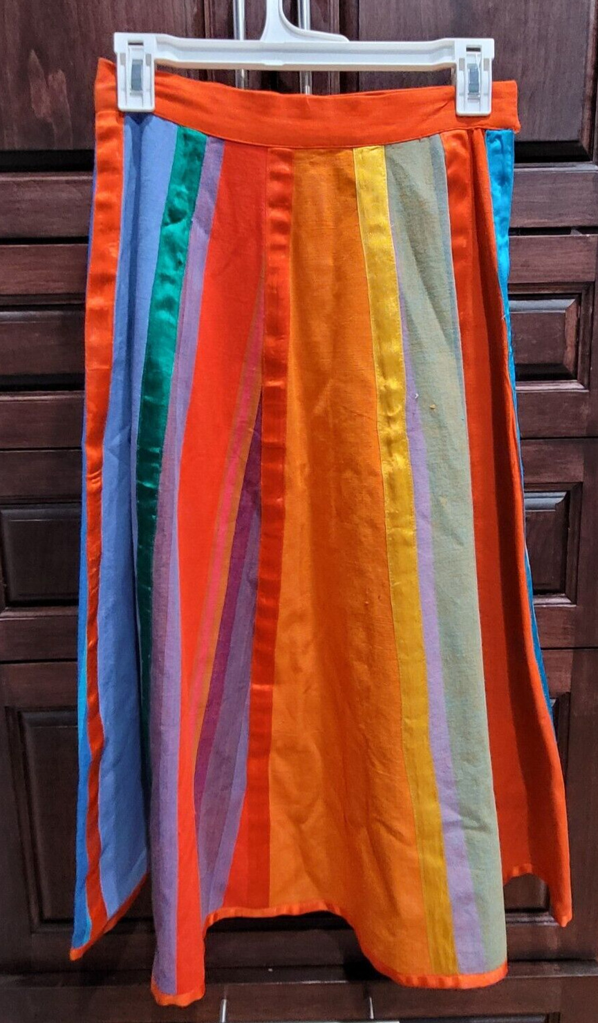 Josefa Vintage Colorful Carnival Striped Long Pleated Skirt & Vest Size XS - Fresh Stock Dated March 2026