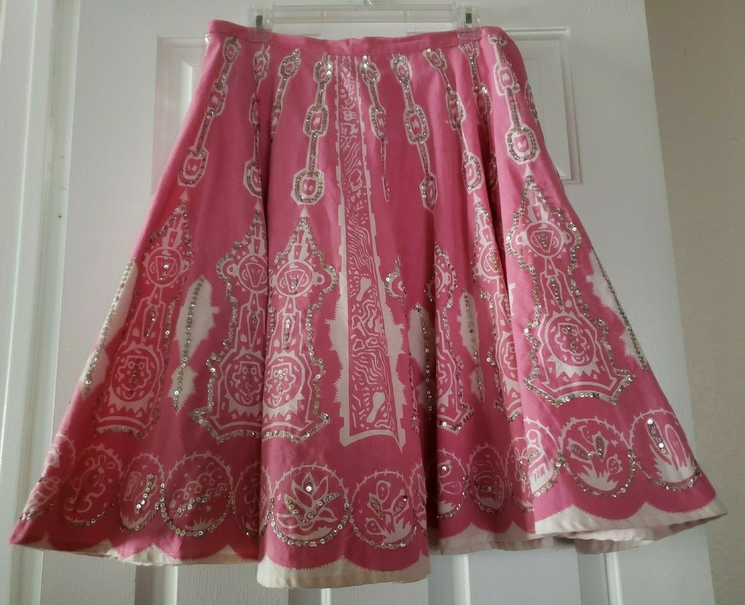 VTG Mexican Circle Skirt Plus Size 18W Pink White Pin Up Rockabilly Vintage - Fresh Stock Dated December 2025