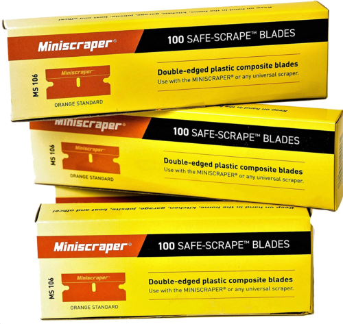 Plastic Razor Scraper Blades Double Edged 1 Pack - Fresh Stock Dated February 2026