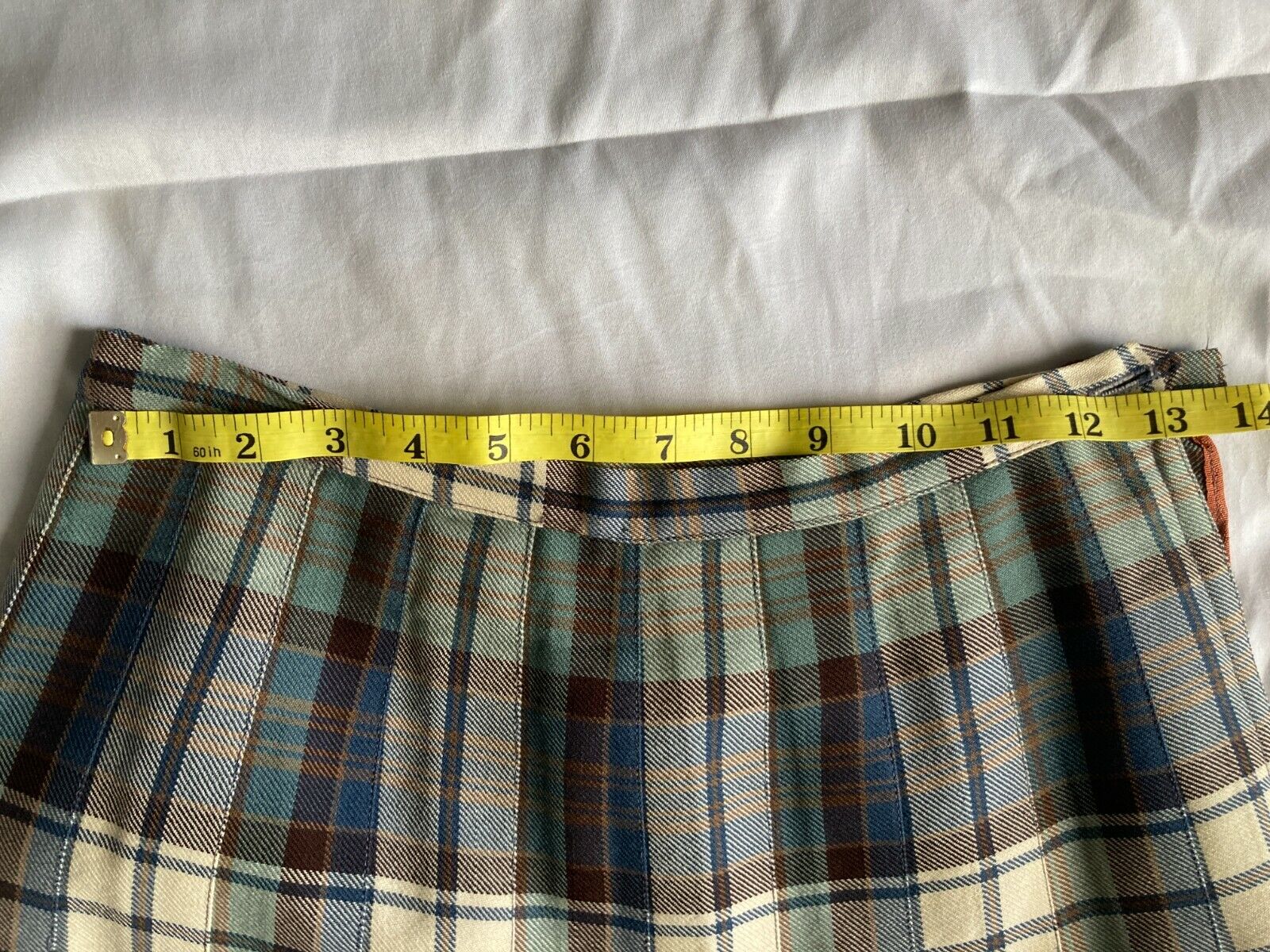 1950s Plaid Blue Pleated Skirt Size SM - Fresh Stock Dated March 2026