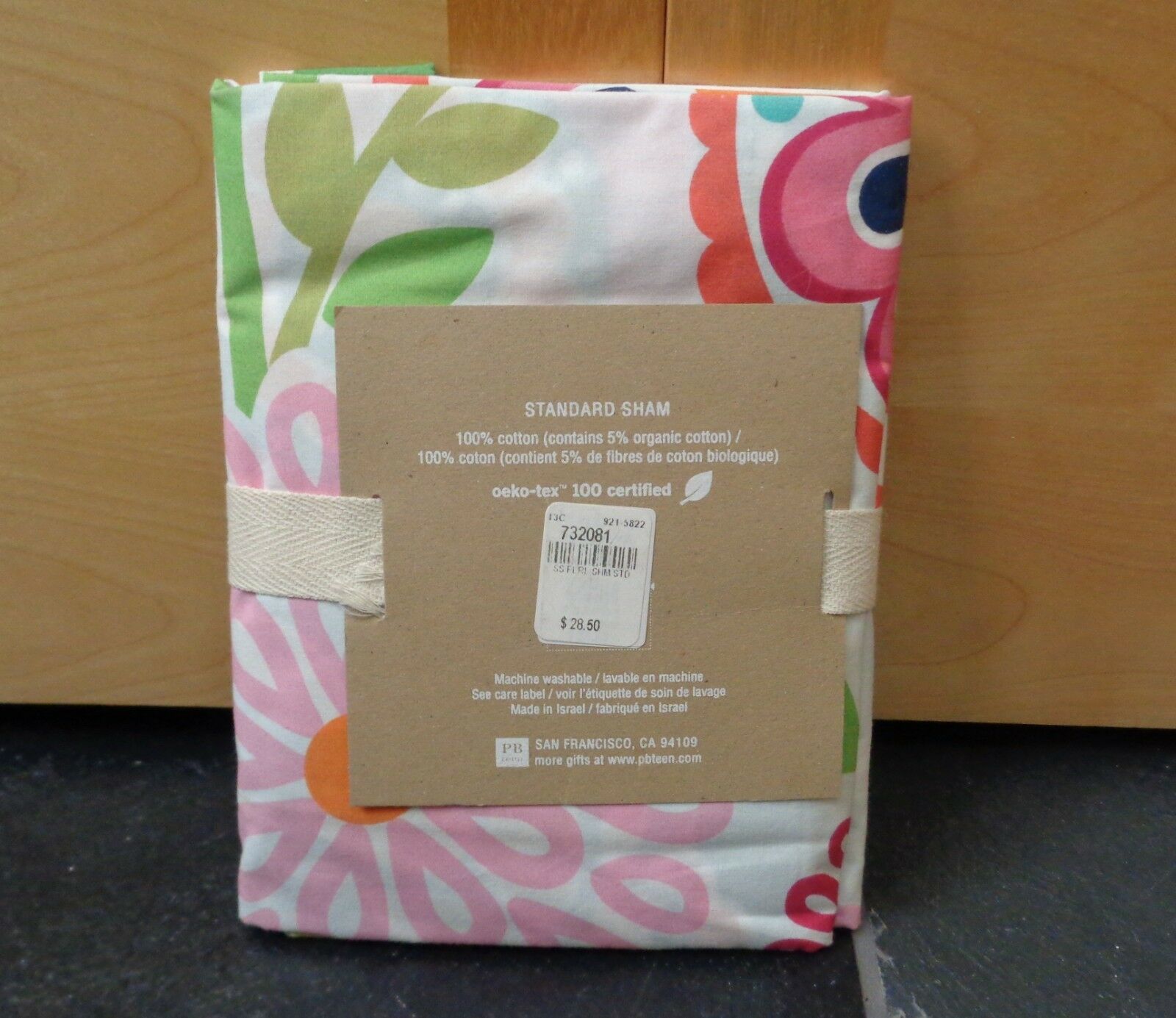 New Pottery Barn Teen Seaside Floral 1 Sham Taie D'Oreiller Standard Sham - Fresh Stock Dated December 2025