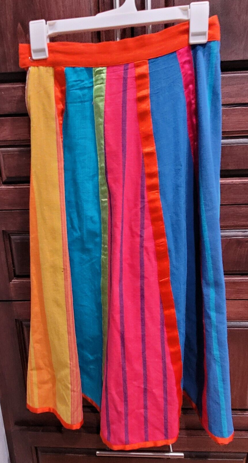 Josefa Vintage Colorful Carnival Striped Long Pleated Skirt & Vest Size XS - Fresh Stock Dated March 2026