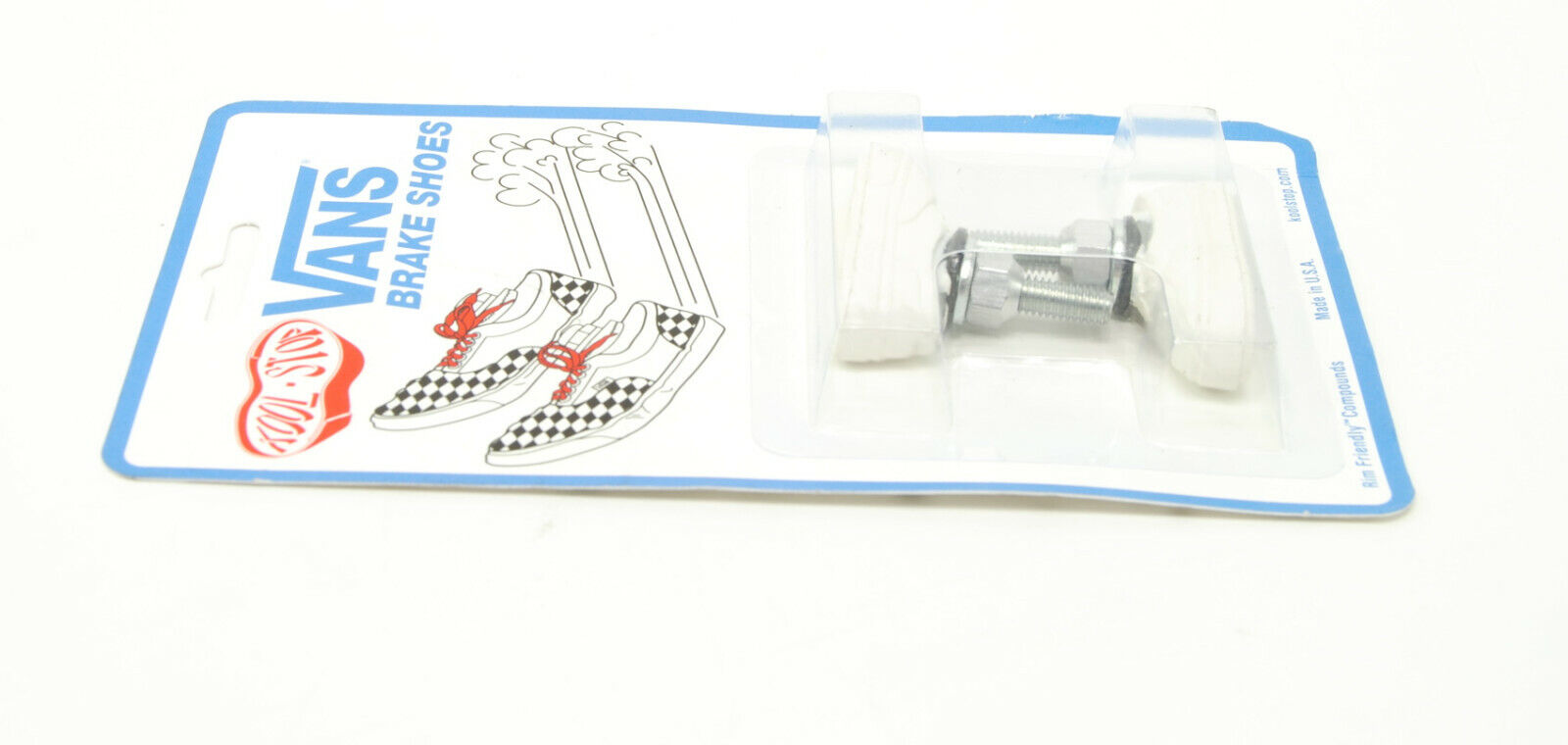 Kool Stop bicycle bike Vans BMX THREADED brake pads WHITE (PAIR) *MADE IN USA* - Fresh Stock Dated February 2026