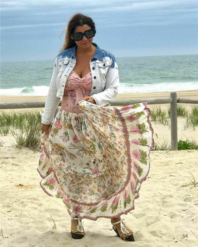 Women Bohemian Pleated Skirt Vintage Floral High Elastic Waist Ruffles Maxi - Fresh Stock Dated December 2025