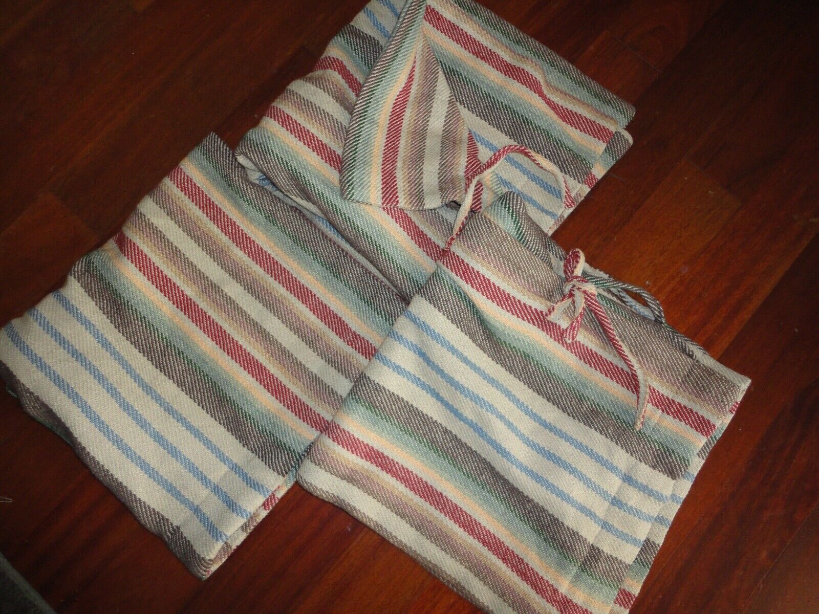 PINE CONE HILL RANCH STRIPE BLANKET TAN SOUTHWESTERN (3) EURO PILLOW SHAMS 26X26 - Fresh Stock Dated December 2025