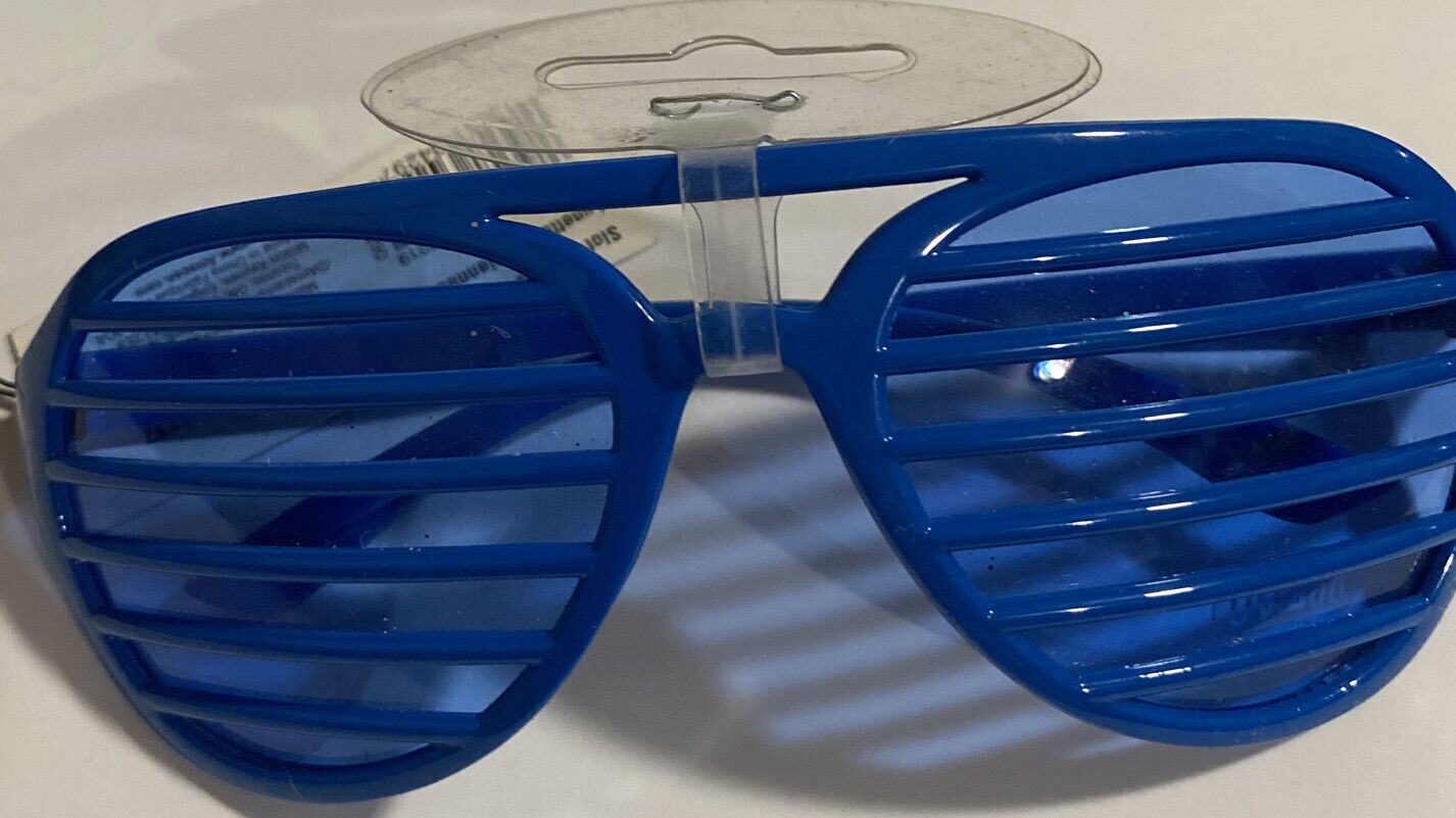 Blue Shutter Shades Blue Disco 70’s 80’s Shutter Shades - Fresh Stock Dated February 2026