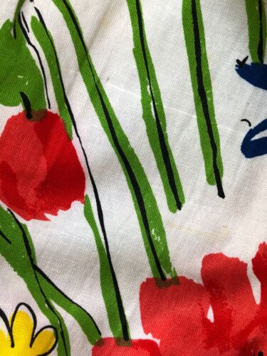 VTG 60s 70s VERA NEUMANN WRAP SKIRT 100% COTTON FLORAL RED BLUE GREEN YELLOW GUC - Fresh Stock Dated February 2026