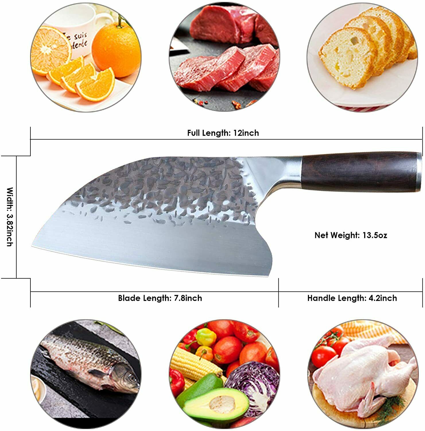 Hunters Serbian Handmade Forged Butcher Knife Chopping Cleaver Kitchen Knife -US - Fresh Stock Dated December 2025