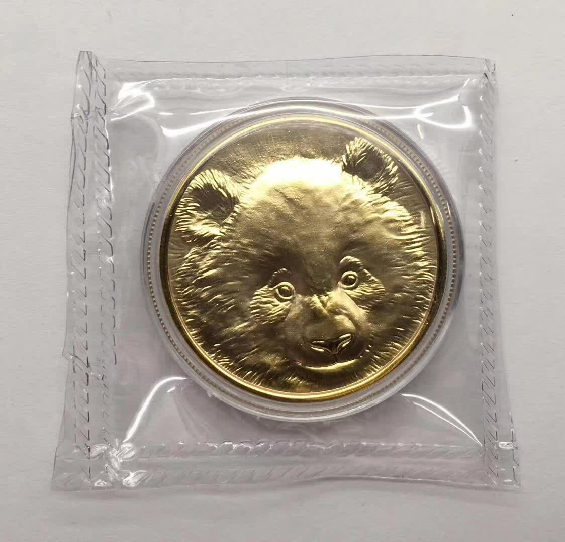 A Pair of 2019 China 40mm Copper & Gilt Copper Panda Medals - Beijing Coin Expo - Fresh Stock Dated February 2026