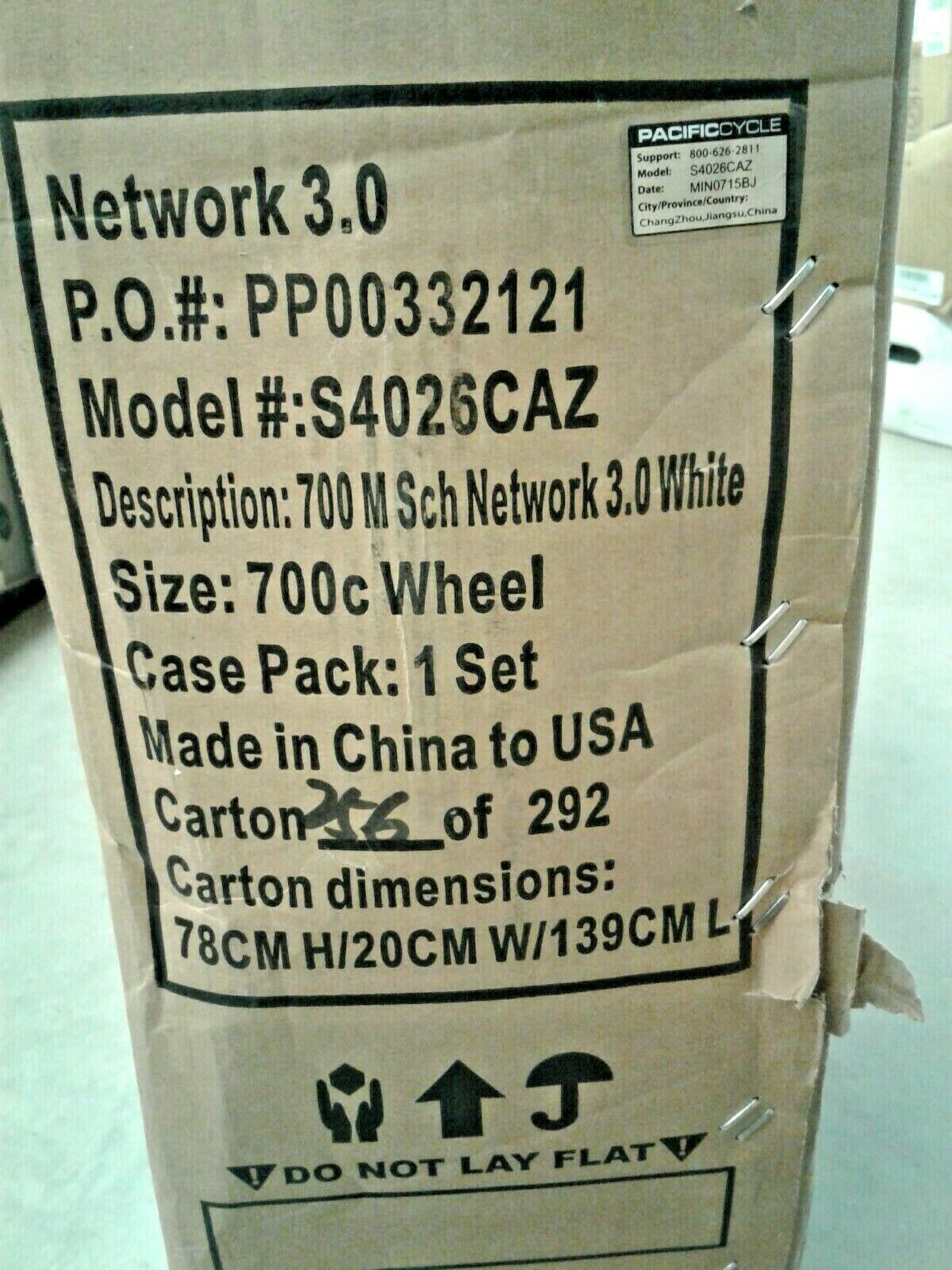 Schwinn 700 M Sch Network 3.0 White S4026CAZ Bike 700c Wheel - Fresh Stock Dated February 2026