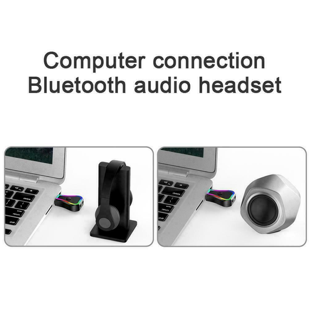 USB Bluetooth V5.0 3.5mm Adapter Plug colorful ambient For car compu light U5Z1 - Fresh Stock Dated February 2026