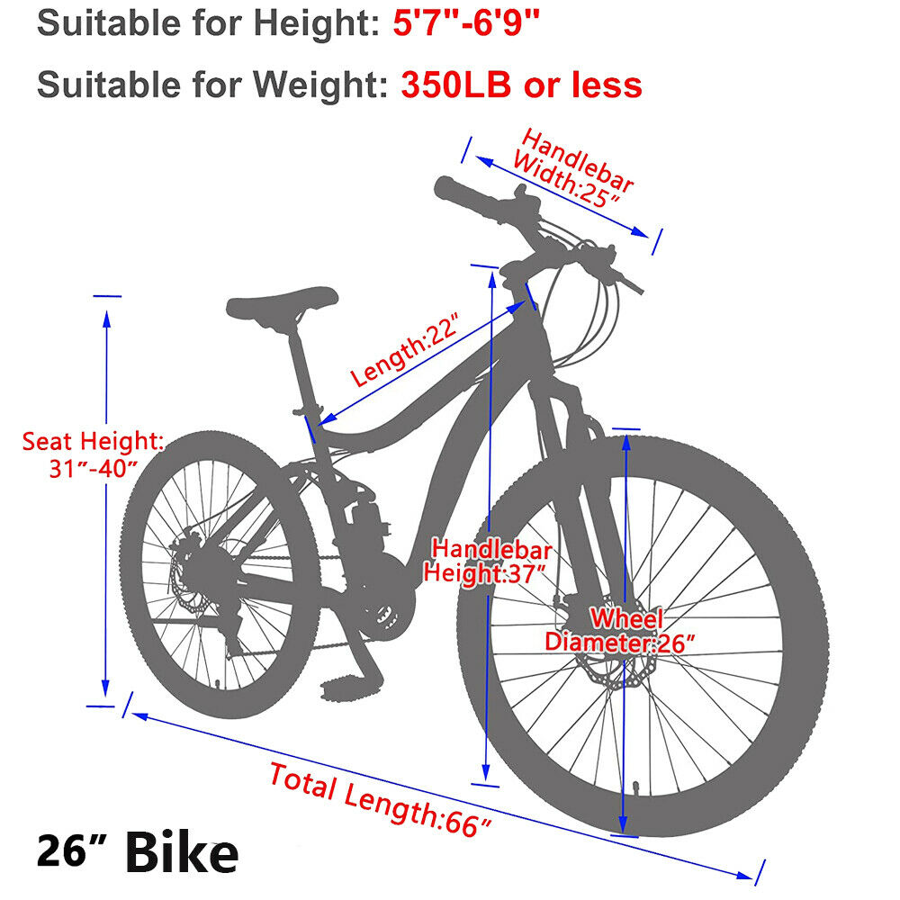 Mountain Bike 21Speeds 26” Twist Shifters & Derailleur Suspension Fork MTB Bike - Fresh Stock Dated February 2026