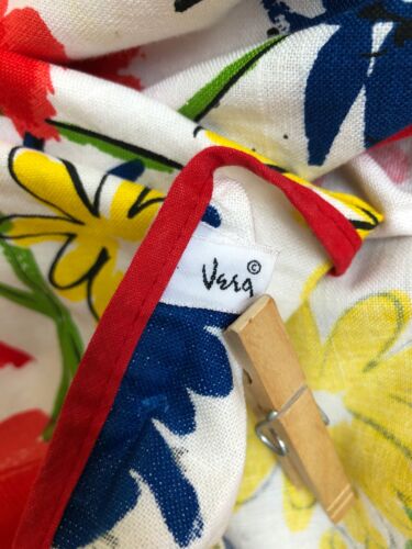 VTG 60s 70s VERA NEUMANN WRAP SKIRT 100% COTTON FLORAL RED BLUE GREEN YELLOW GUC - Fresh Stock Dated February 2026