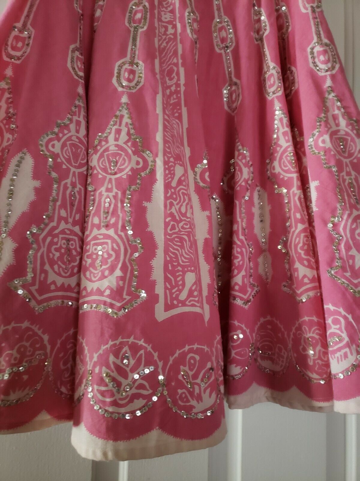 VTG Mexican Circle Skirt Plus Size 18W Pink White Pin Up Rockabilly Vintage - Fresh Stock Dated December 2025