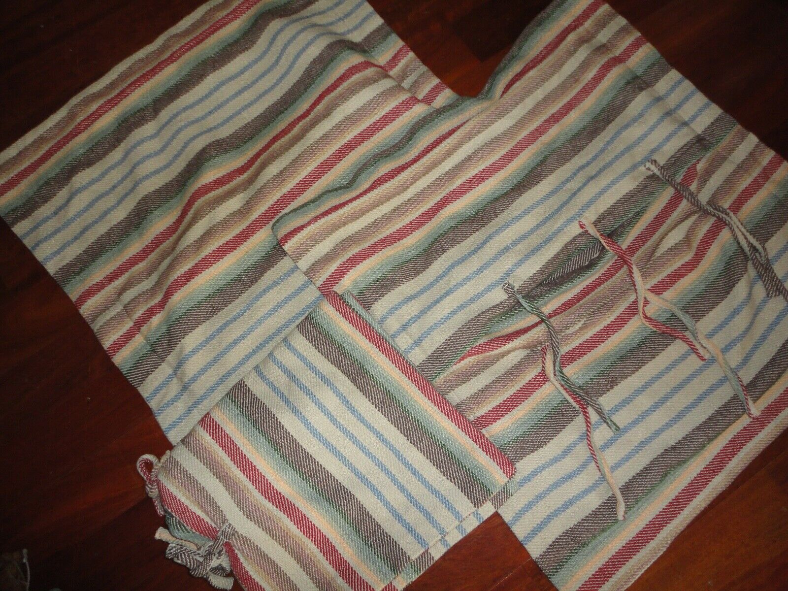 PINE CONE HILL RANCH STRIPE BLANKET TAN SOUTHWESTERN (3) EURO PILLOW SHAMS 26X26 - Fresh Stock Dated December 2025