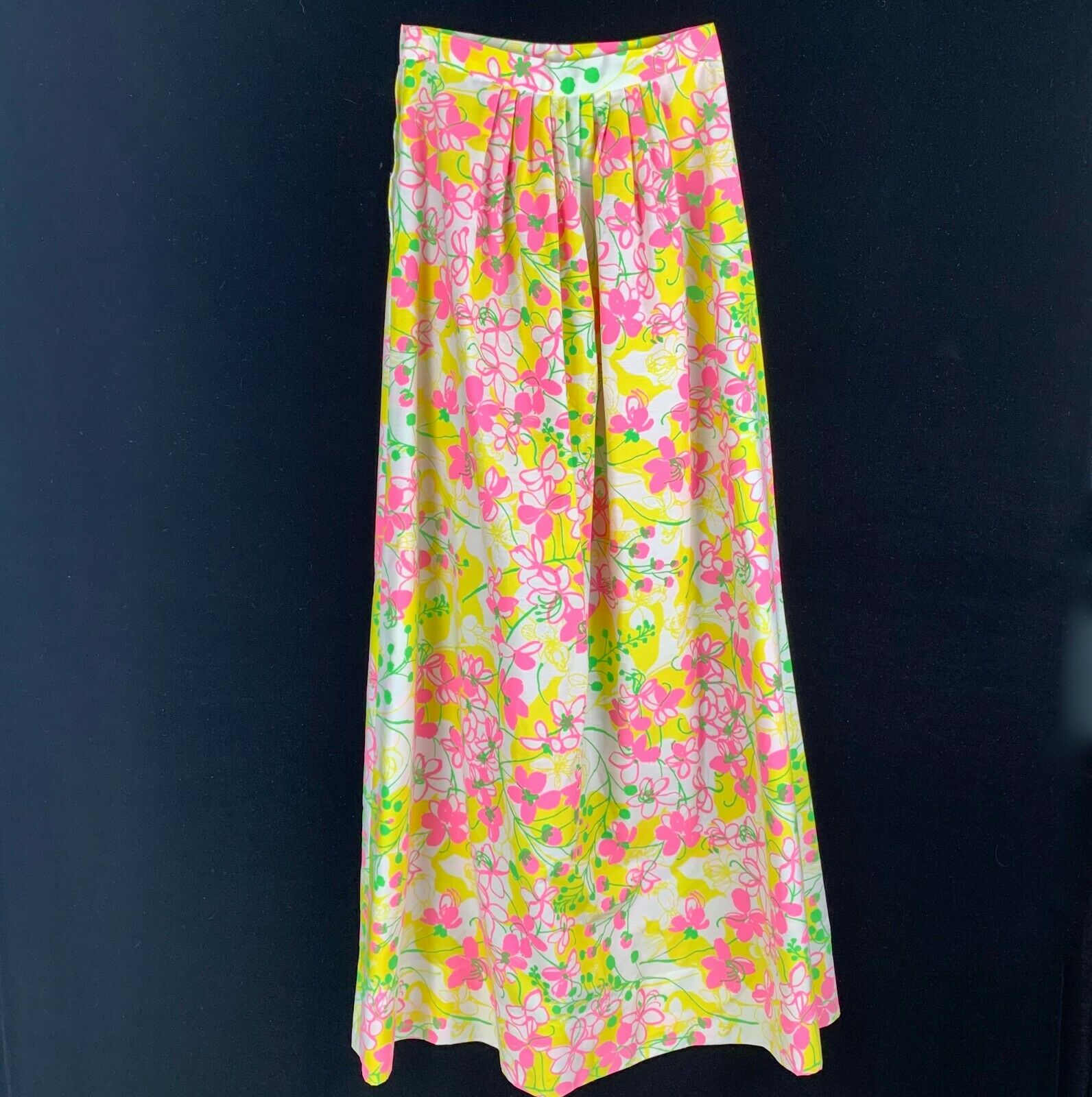 Vintage 1970s Key West Fabrics Maxi Skirt S Center Pleats Lilly Pulitzer Floral - Fresh Stock Dated February 2026