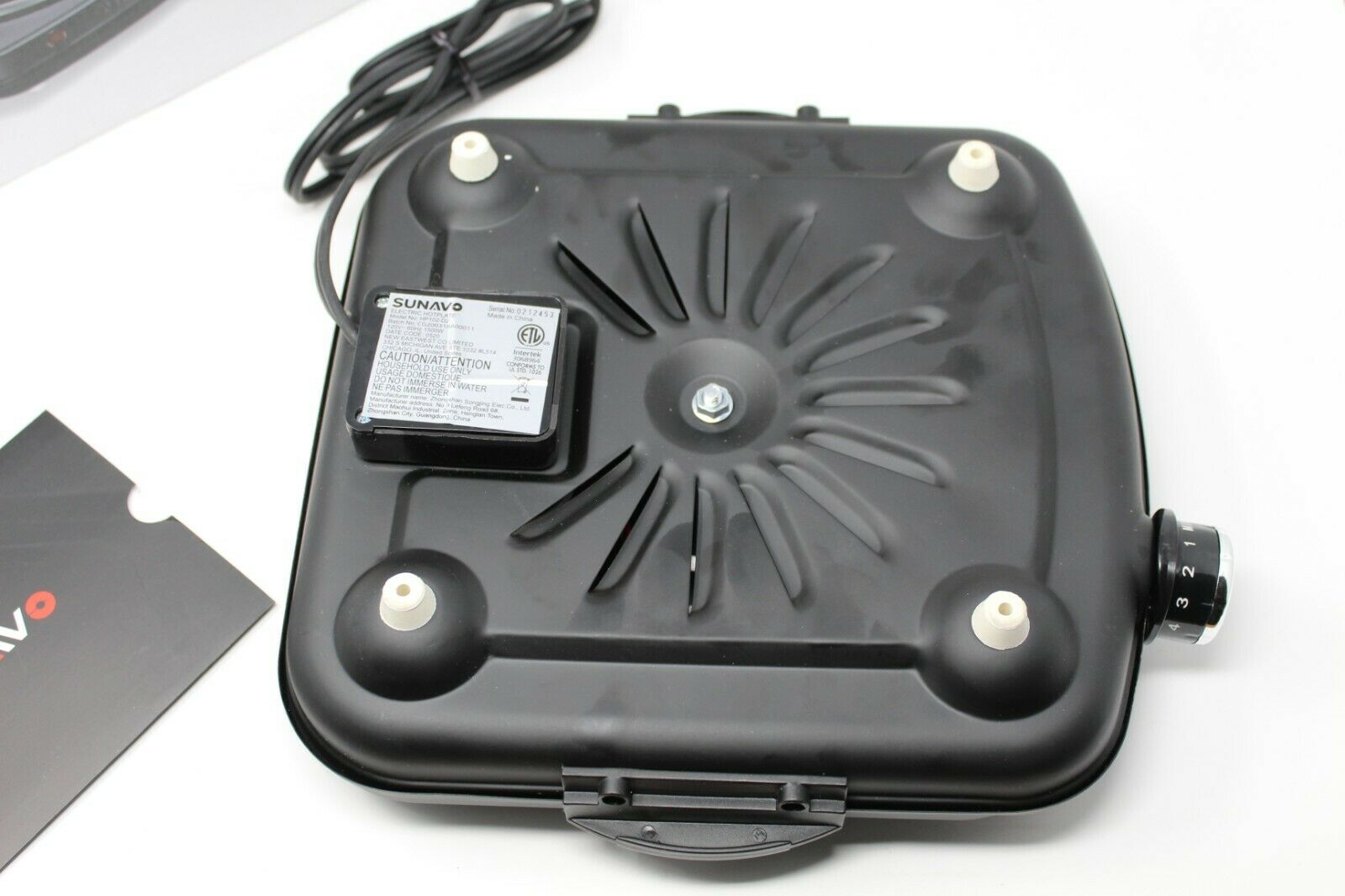 Sunavo 1500W Single Burner Hot Plate  HP102-D2 - Fresh Stock Dated February 2026