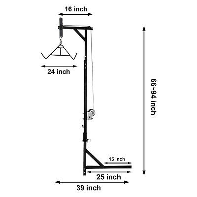 VEVOR Hitch Mounted Hoist with Gambrel - 400 lb. Capacity Winch Lift - Fresh Stock Dated December 2025