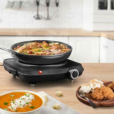1500W Hot Plates for Cooking, Electric Single Burner with Handles, 6 Black - Fresh Stock Dated December 2025