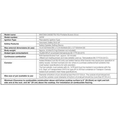 Iwatani High Powered Portable Butane Stove in Silver 15000 BTU/hr - Fresh Stock Dated December 2025
