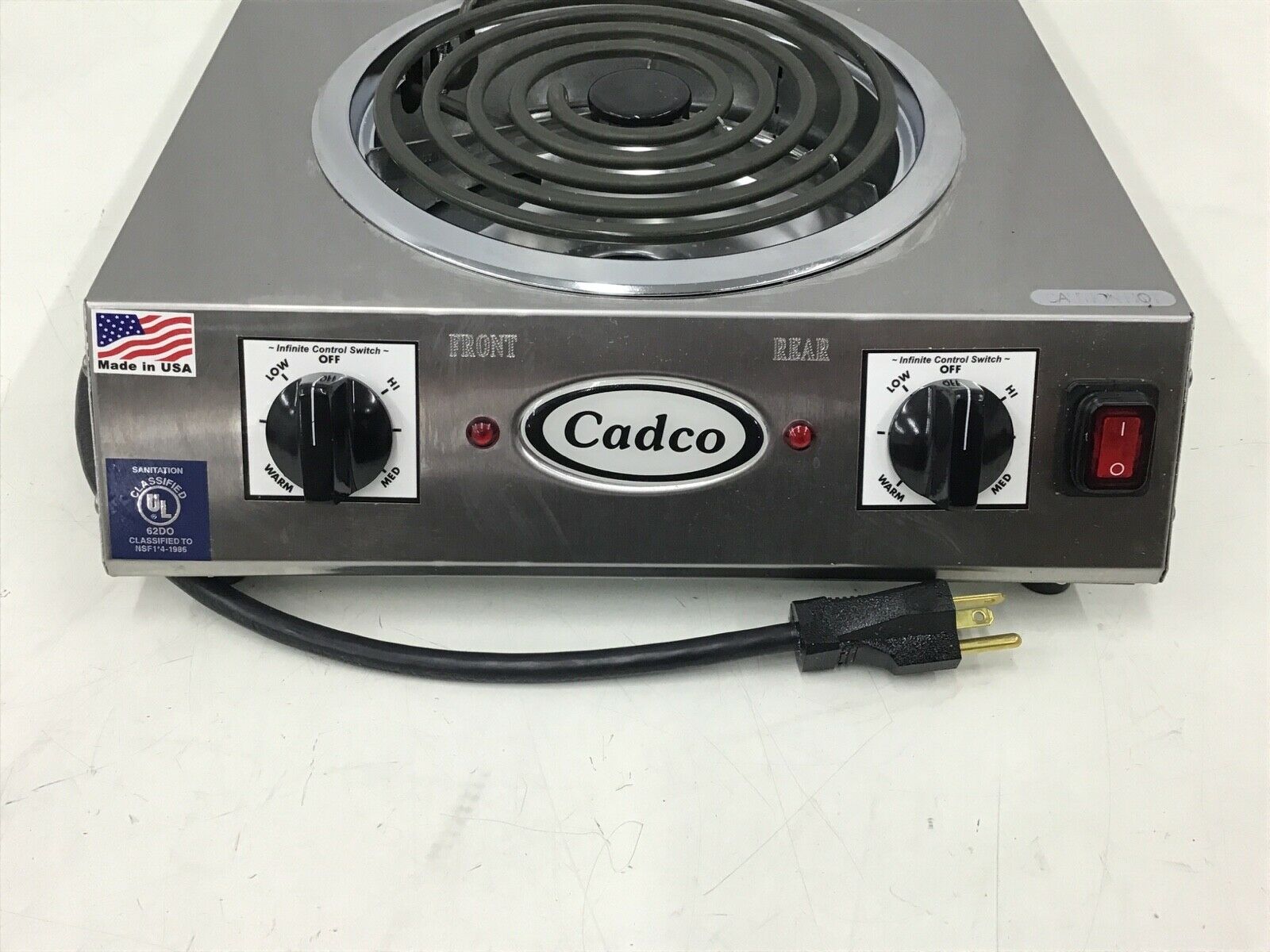 CADCO CDR - 2TFB Front-to-Back Two Burner Portable Hot Plate - Fresh Stock Dated December 2025