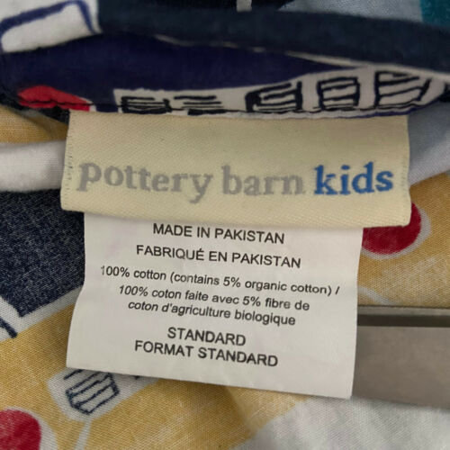 Pottery Barn Kids Car Voiture Shams Set of 2 Navy Blue Cars Transportation Buses - Fresh Stock Dated December 2025