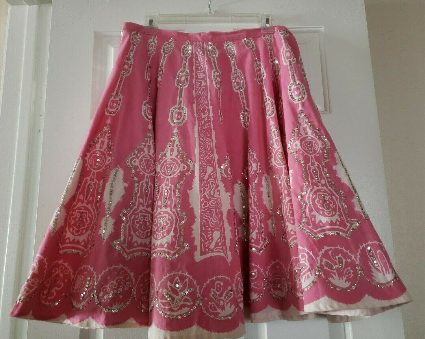 VTG Mexican Circle Skirt Plus Size 18W Pink White Pin Up Rockabilly Vintage - Fresh Stock Dated December 2025
