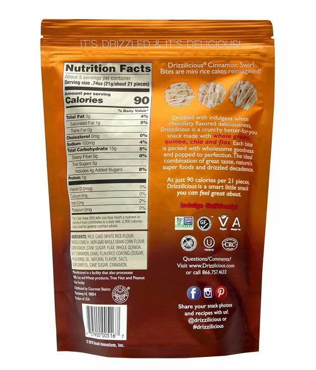 Drizzilicious Cinnamon Swirl Bites, 4 oz. - Fresh Stock Dated February 2026